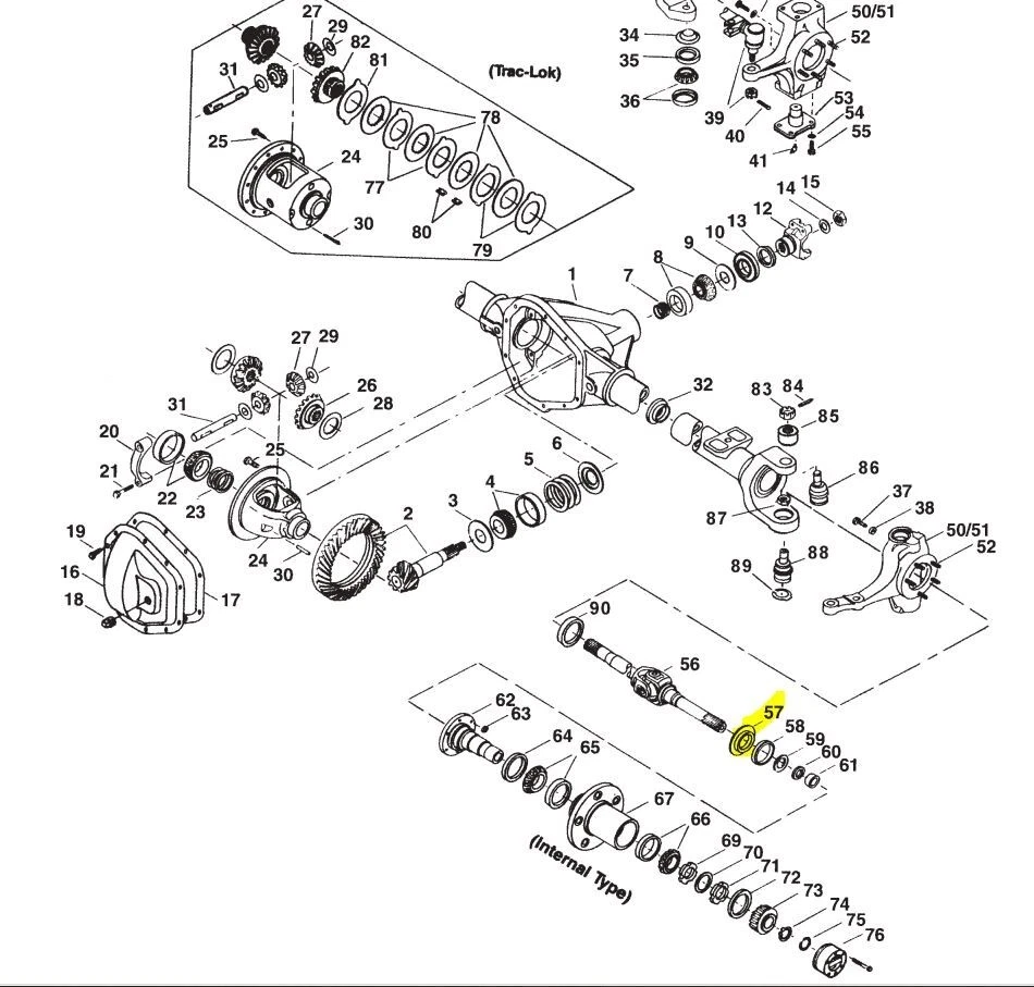 Estilingues de eixo externo dianteiro Dodge W250 W350 4x4 Dana 60 inclui 2 peças - Imagem 2 de 2