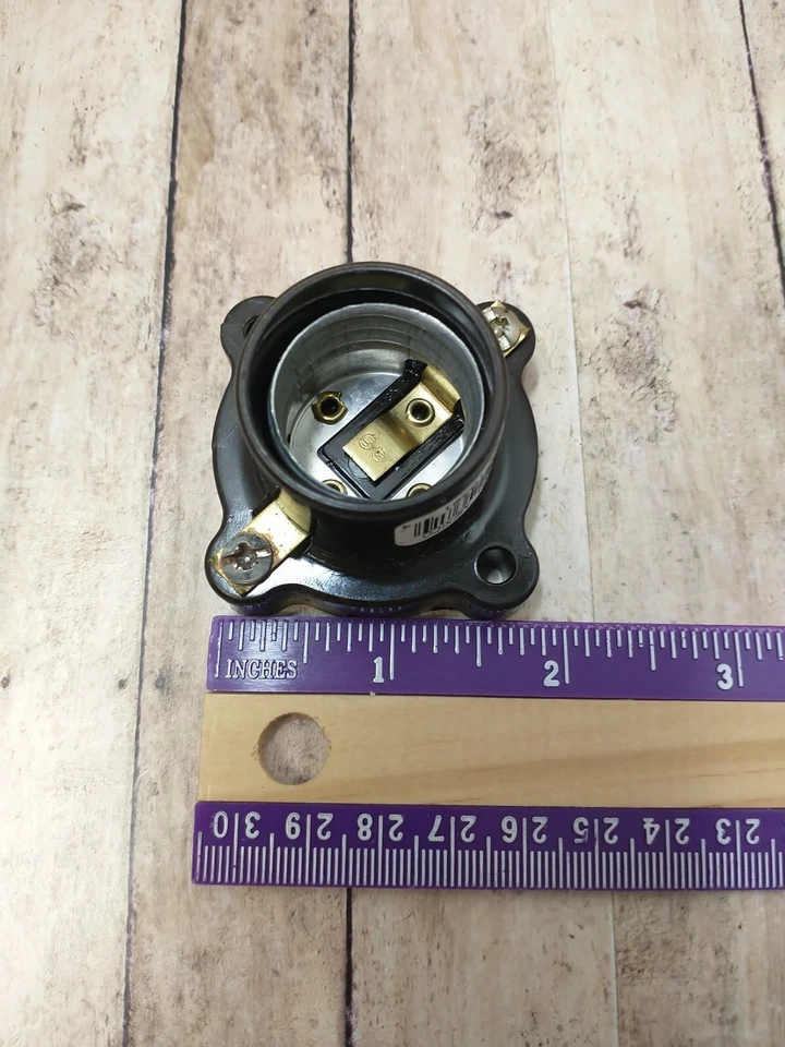 Leviton 9063 Pony Botín Marrón Lámpara Soportes Base Media 660W 250V Lote de 10 Foto 2 de 4