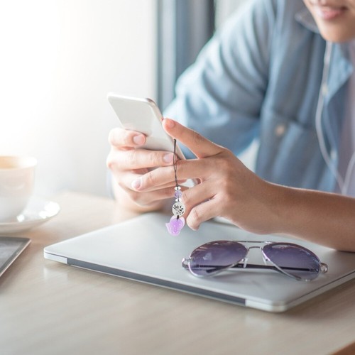 Amethyst Fox Keychain Liebhaber Fräulein Telefon Mobiler Anhänger - Zdjęcie 4 z 12