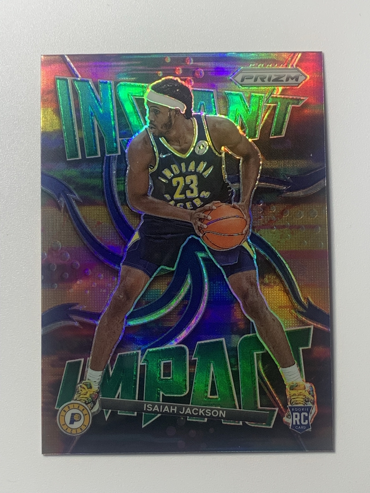 2021-22 Prizm Instant Impact Green Rookie RC 9 Isaiah Jackson Indiana Pacers