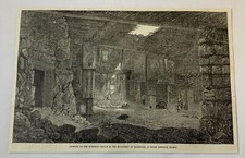 1885 magazine engraving ~ INTERIOR BUDDHIST TEMPLE Monastery Mangnang, Tibet