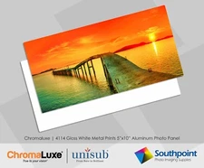 ChromaLuxe 4114 Gloss White Metal Prints 5x10” Aluminum Photo Panel Case Qty: 10