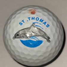 St Thomas Dolphin Logo White Used Golf Ball F-13-1 - 1ct one 