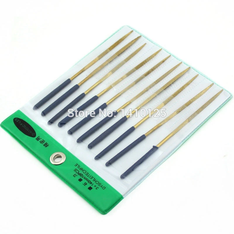 10Pcs 5-1/2" 140 MM x 3 MM TRIANGLE Diamond Coated Needle Saw Files Titanium - Image 2 of 4