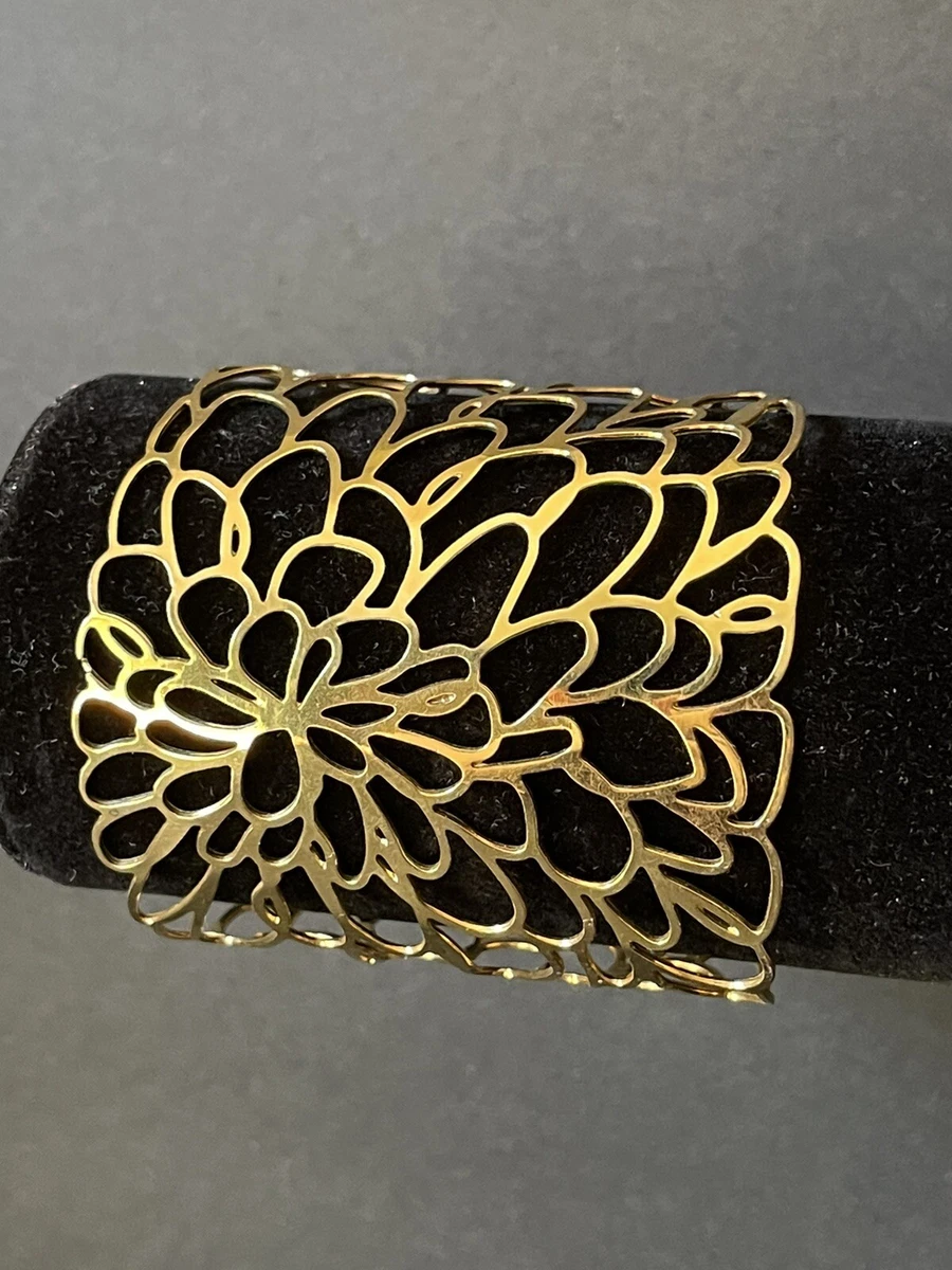Chunky gold deals cuff bracelet