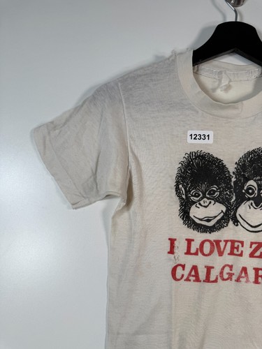 Vtg Unisex Kids I Love Zoo Calgary Canada Graphic Logo T Shirt White Sz 14x22.5 - Picture 5 of 15