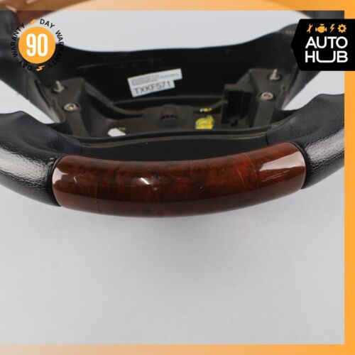 03-09 Mercedes R230 SL500 CLK320 CLK550 Steering Wheel Walnut Wood Black OEM - Picture 16 of 23