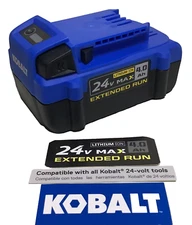 New Genuine KOBALT EXTENDED RUN 24v  Max 4.0Ah Battery (424-03) Same Day Ship !