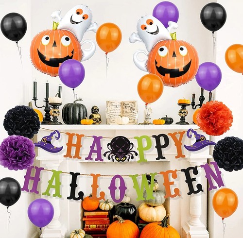 Happy Halloween Party Banner. Decoration.Reusable bunting. - Picture 17 of 26