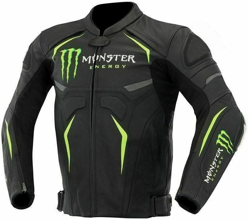 Monster Energy Motorcycle Cowhide Leather Street Racing Motorbike Jacket eBay