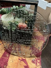 Vintage Jeannette Glassware 11 Inch Crystal Cake Platter Plate Jeanette