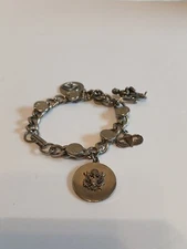 Vinatge Military Silver-tone Charm Bracelet Collectable Airborne