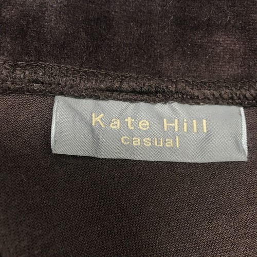 Kate Hill Casual Pants Womens Size Large Brown Pull On Velour Texture Drawstring - Picture 7 of 12