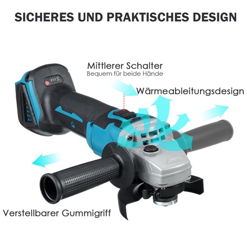 Amoladora angular a batería 125 mm 21 V amoladora de corte amoladora Flex para Makita - Imagen 9 de 15
