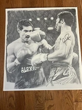 Aaron Pryor Vs. Alexis Arguello Signed Boxing Print GTP All Autograph Nice Piece