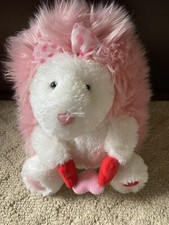 Russ Berrie Starlit Unicorn Plush Pink  White With Hearts Aurora no sound