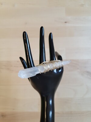 Large 3.5 Inch Clear Quartz Wire Wrapped Ring