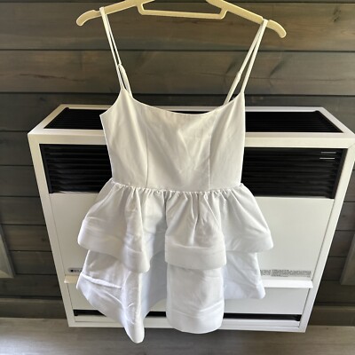 NWT NBD Katerina Mini Dress White Poof Revolve Clothing Size XS Retail $228 