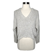Urban Outfitters V-Neck Marled Gray Sweater Size Small Pullover Knit