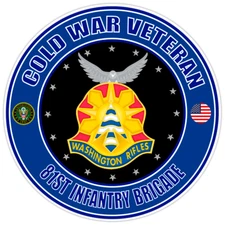 Cold War Veteran 81st Infantry Brigade Bumper Sticker Military Soldier Decal 5"