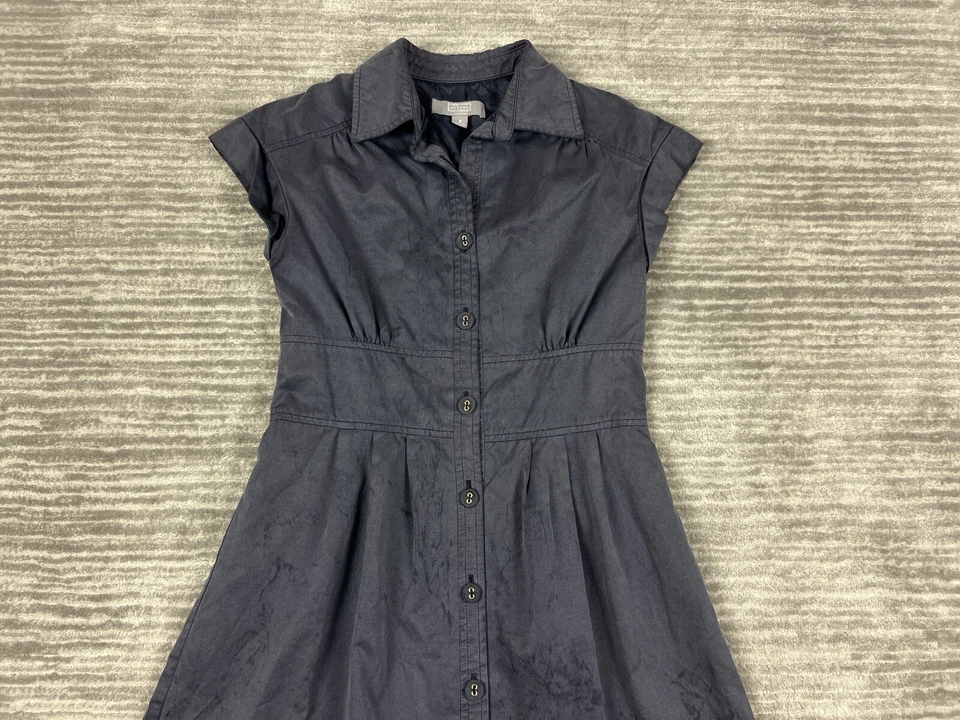 Vestido Merona para mujer 6 azul manga corta cuello abotonado forrado mezcla de poliéster Foto 2 de 4