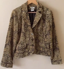 FDJ French Dressing 10 Damask Jacquard Blazer Jacket Pockets Career #p8-16
