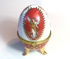 Boite OEUF PORCELAINE Limoges  Décor De Muse À L’antique Collection Vintage