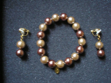 Parure Bracelet/Boucles d'oreilles  perles fantaisies