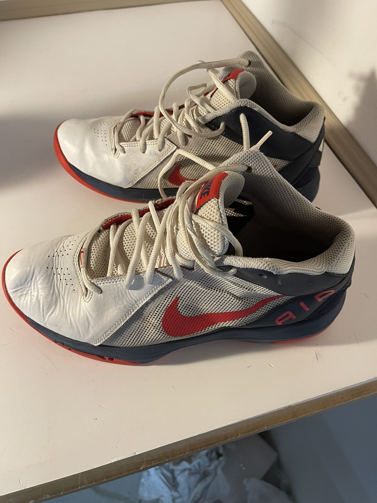 Nike Air Overplay IX Men's 831572101 Red/White/Blue Basketball Shoes