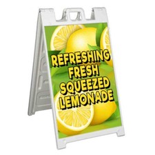 FRESH SQUEEZED LEMONADE Signicade 24x36 Aframe Sidewalk Sign Banner Decal DRINKS