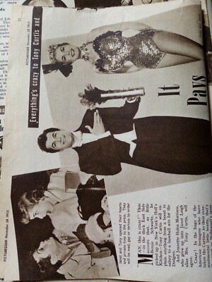 Di2 Ephemera 1953 Filmartikel Tony Curtis Janet Leigh 