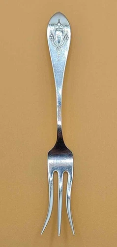 5" Sterling Silver Rogers Lunt & Bowlen Antique Shield Cornucopias Pickle Fork