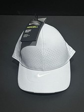 NWT Nike Aerobill Lightweight Unisex Adult Adjustable hat. Gray w/white swoosh.