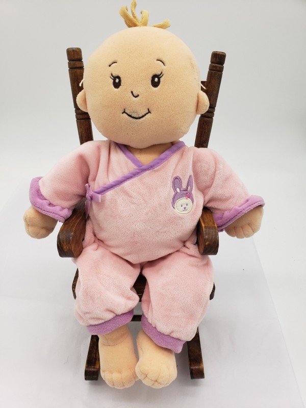 Manhattan Toy Wee Baby Stella 13" Soft Plush Doll Pink Bunny One-piece Pajamas