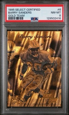 Barry Sanders 1995 Select Certified Gold Team #6 PSA 8 NM-MT 