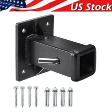 Black 2" Bolt on Receiver Hitch Tube for Pintle Hook Wall Mount For Bike Racks