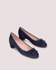 Pretty Ballerinas Joanna Elegant High Heel Luxury Dark Blue Ballet Flats Size 37