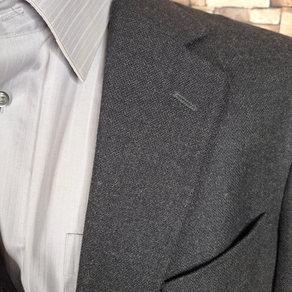 Chaqueta Abrigo Deportivo Gianfranco Ruffini Para Hombre 46L Gris 3 Botones VL Lana de Cordero Foto 3 de 4