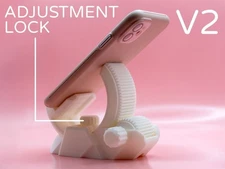 Gear Phone Stand with Lock Bolt – Adjustable Desk Mount for Smartphone or Tablet