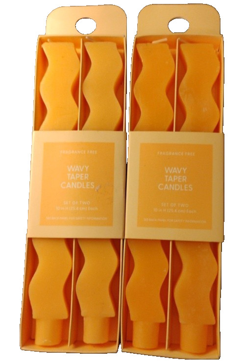 (2) pack —NEW Room Essentials Wavy Taper Candles (4) total