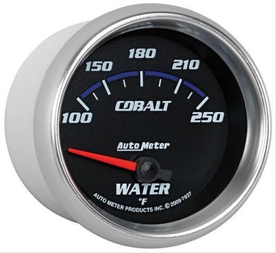 Autometer Cobalt Electrical Water Temperature Gauge 2 5/8'' Dia Black Face 7937