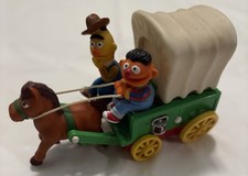 Tyco Preschool Jim Henson Sesame Street Bert Ernie Horse Wagon Bump  Go 8.25"