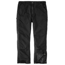 Carhartt Loose Fit Washed Duck Insulated Work Pants for Men - Black - L -