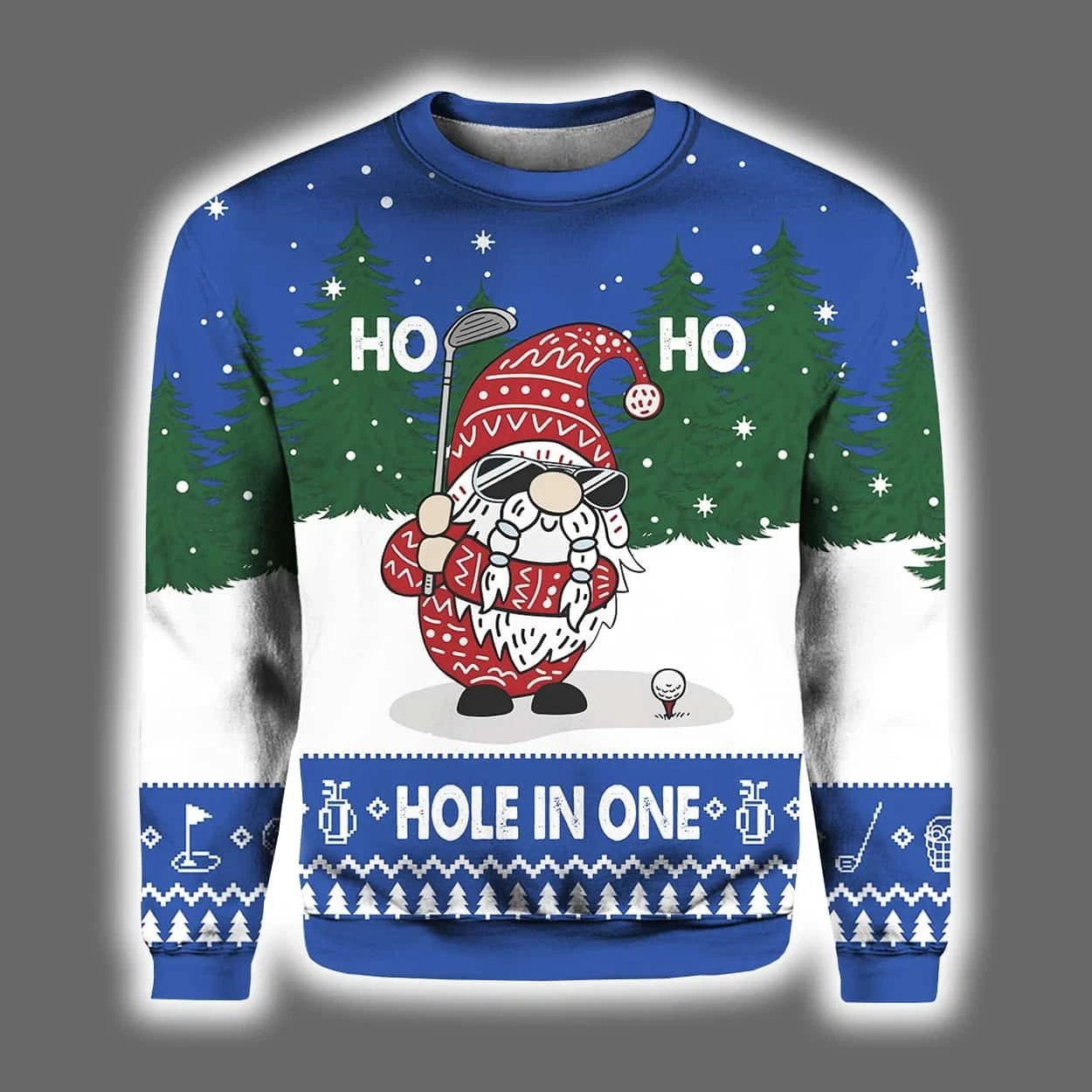 2025 Christmas Hole In One Gnome Ugly Sweater