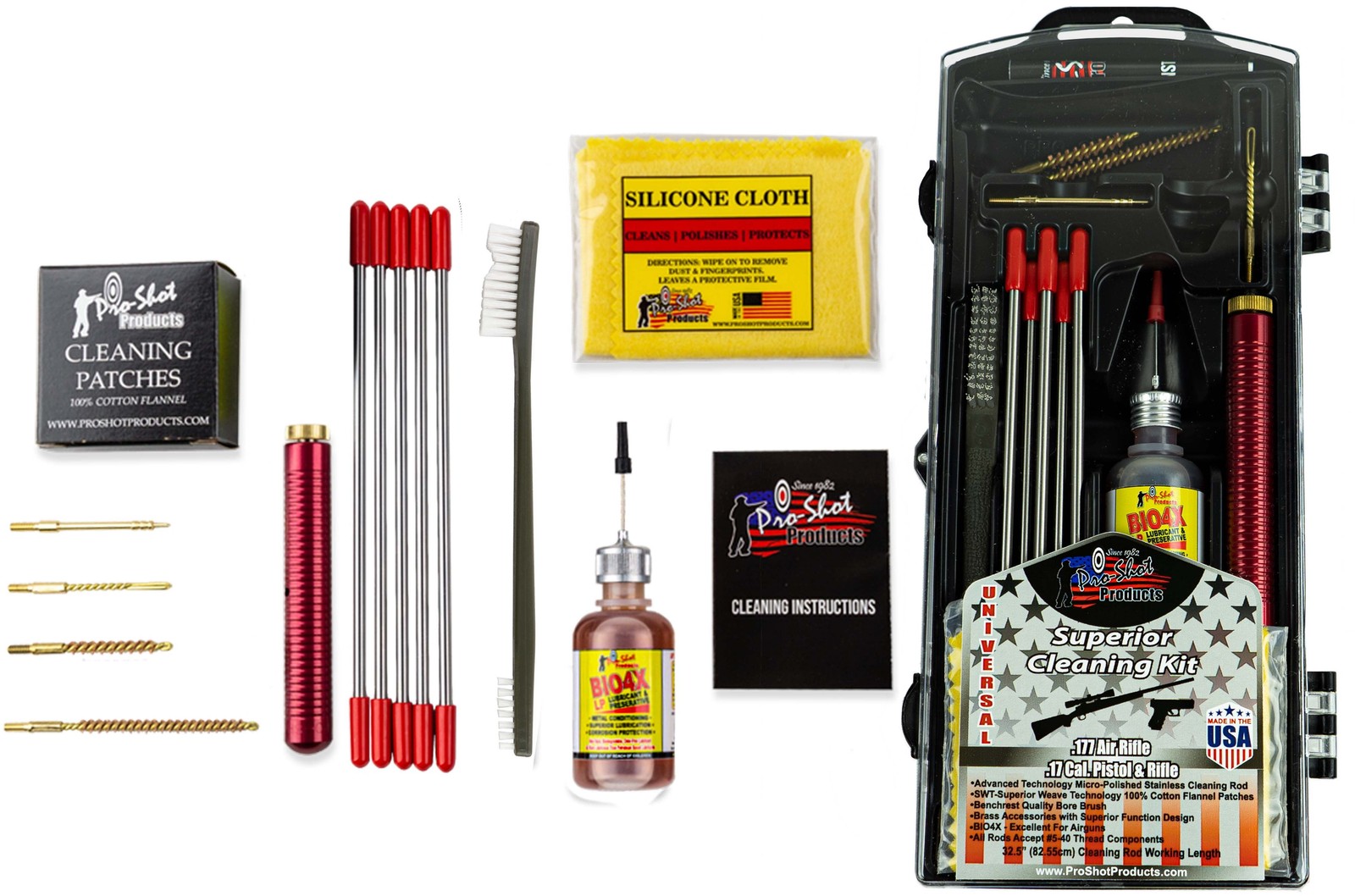 Pro-Shot .17 Caliber Pistol/.177 Air Cleaning Kit Gun Cleaning Kit: 17-KIT