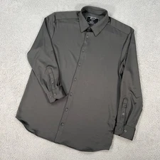 BYLT Shirt Mens Large Gray Executive Fit Premium Basics Performance Stretch
