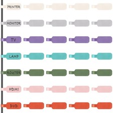 Wire Labels Large Size, 35 Pcs Multicolored Cable Tags, Reusable Cord Organizer
