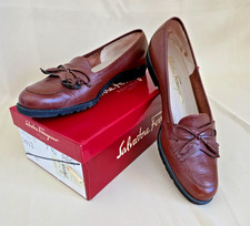 Vintage Salvatore Ferragamo Brown Leather Tassel Loafers size US W 7.5 AAA w/box