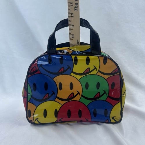 Vtg Y2K Smiley Face Joe Boxer Bag Makeup Bag Medium Rainbow Mod Hippie Cute - Picture 4 of 19