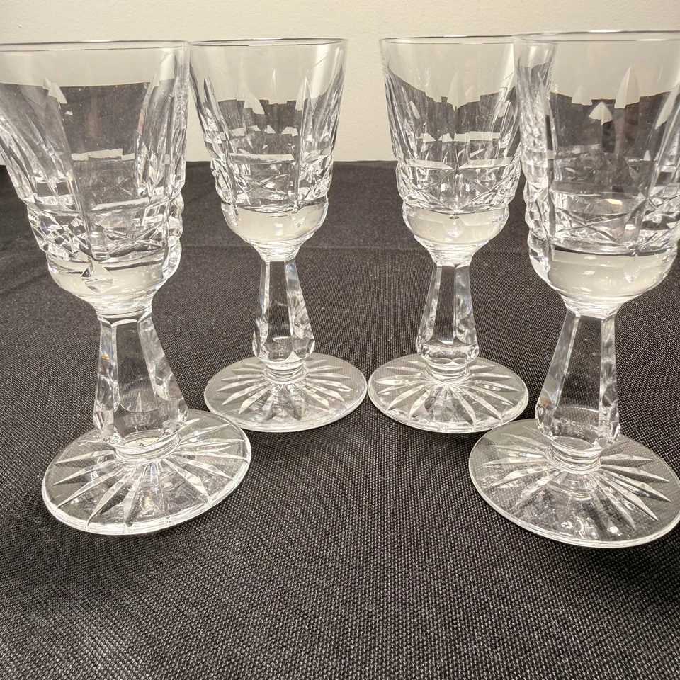 Waterford Kylemore Cut Crystal Cordial Glasses – Set of 4, 4″ Ireland Made - Image 2 of 4